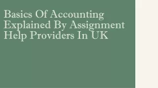 basics of accounting explained by assignment help