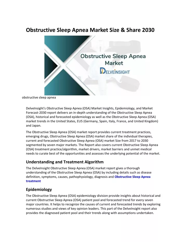 obstructive sleep apnea market size share 2030