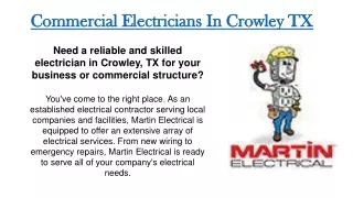 Commercial Electricians In Crowley TX