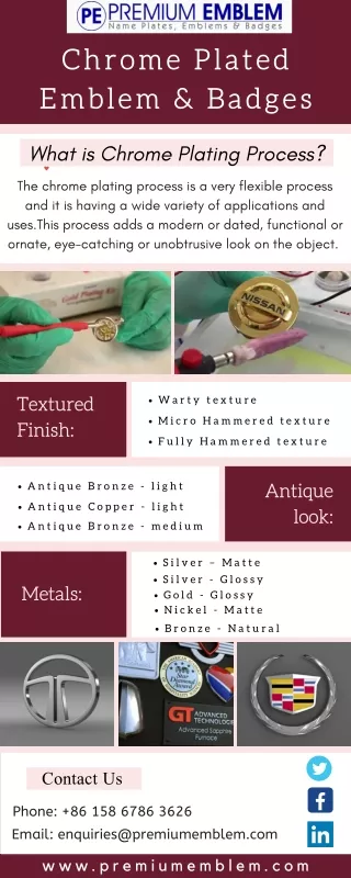 chrome plated emblem badges