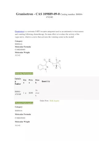 granisetron cas 109889 09 0 catalog number b0084