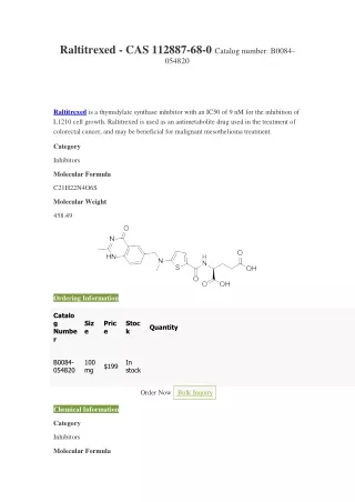 raltitrexed cas 112887 68 0 catalog number b0084