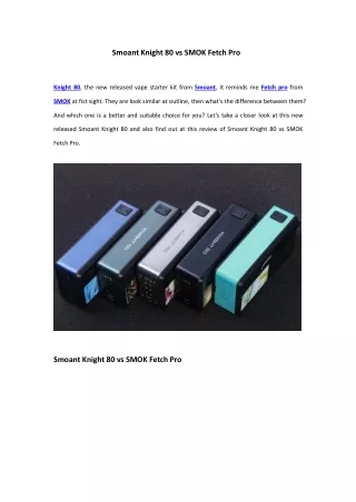 smoant knight 80 vs smok fetch pro