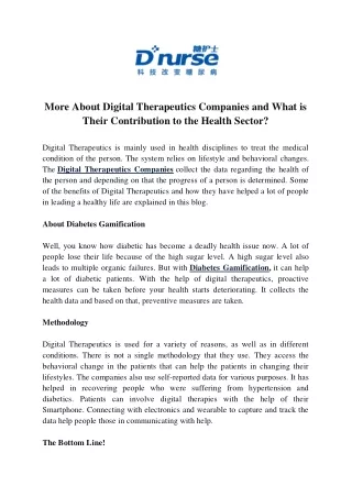 More About Digital Therapeutics Companies and What is Their Contribution to the Health Sector?