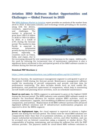 the mro software market in aviation report