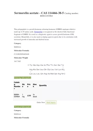 sermorelin acetate cas 114466 38 5 catalog number