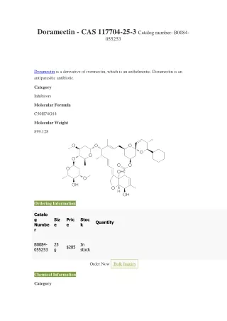 doramectin cas 117704 25 3 catalog number b0084