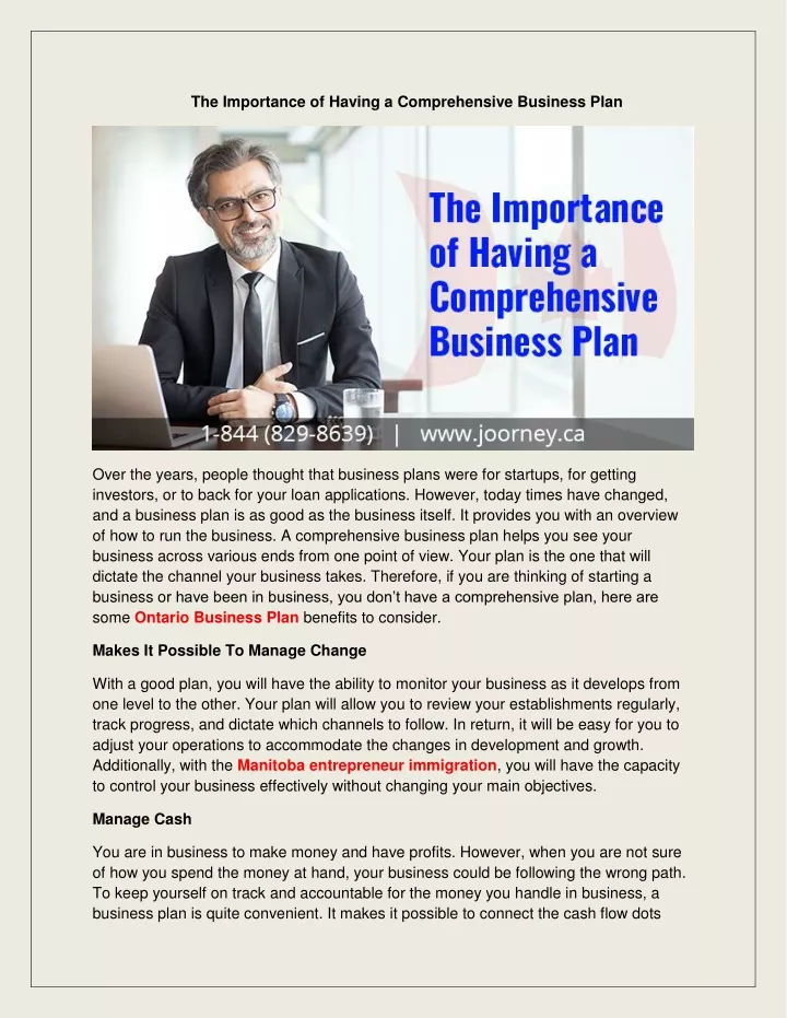 the importance of having a comprehensive business