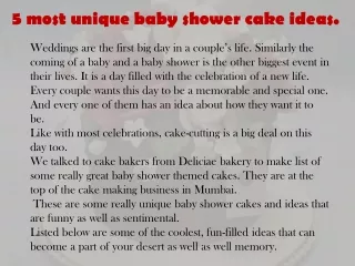 5 most unique baby shower cake ideas.