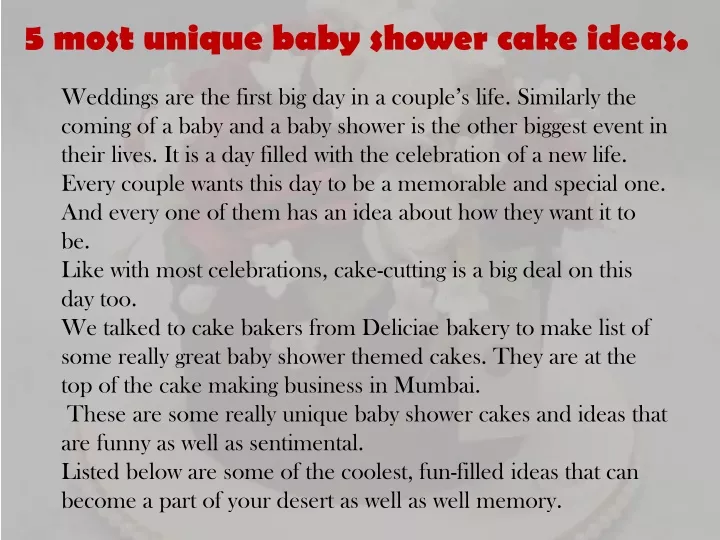 5 most unique baby shower cake ideas