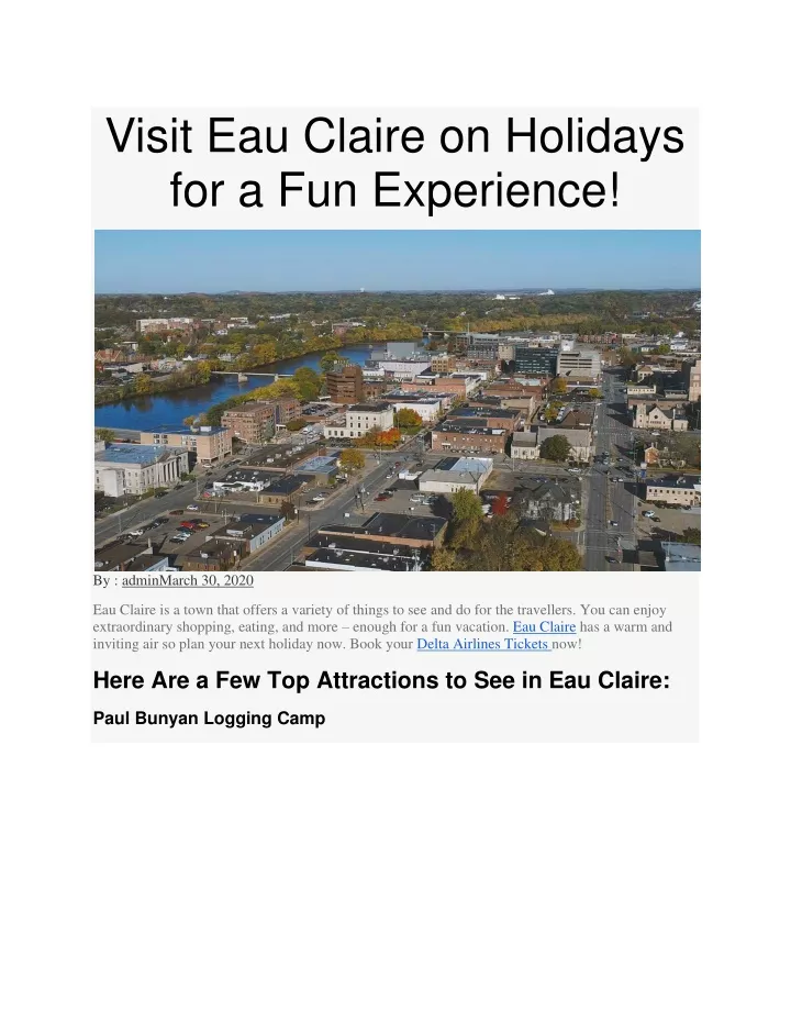 visit eau claire on holidays for a fun experience