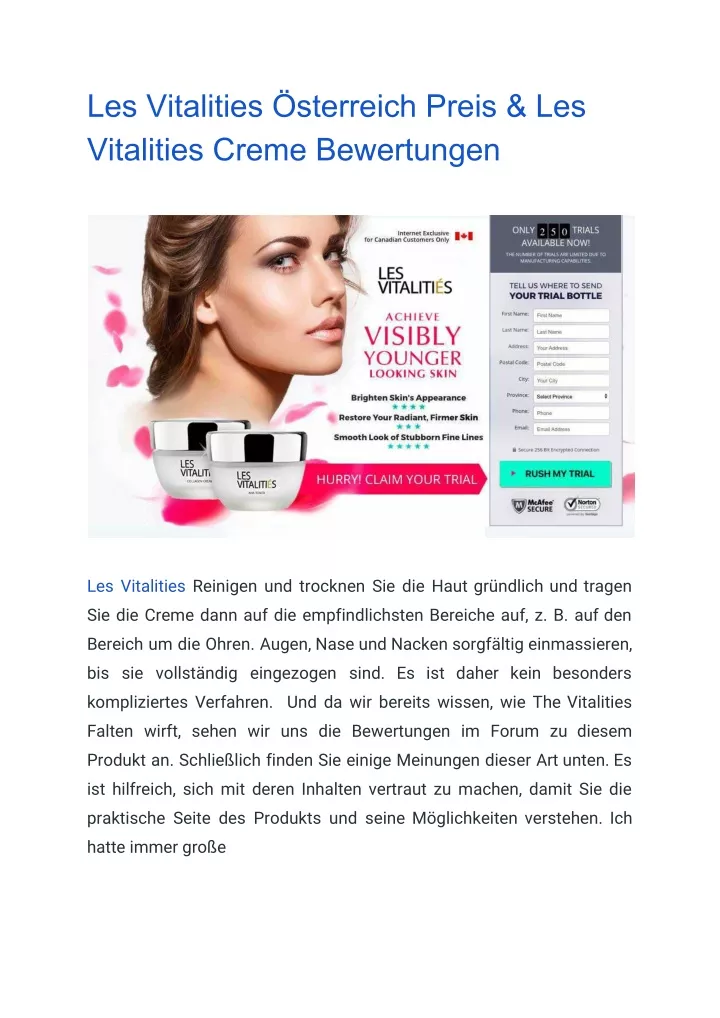 les vitalities sterreich preis les vitalities