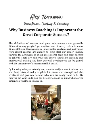 Why Business Coaching is Important for Great Corporate Success?