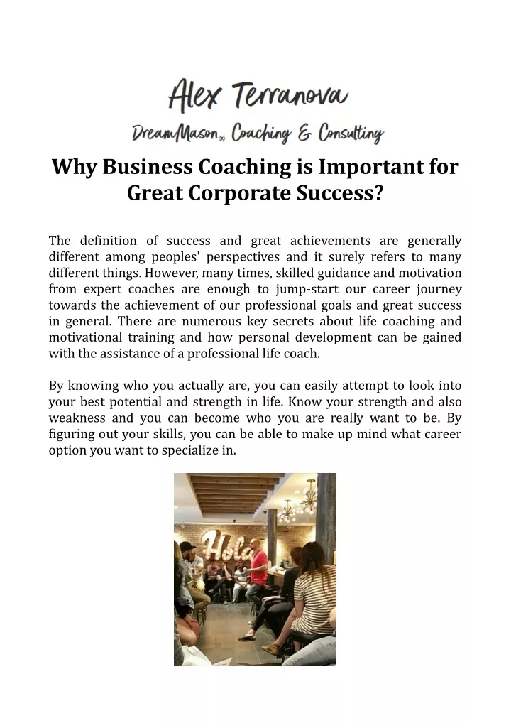 why business coaching is important for great