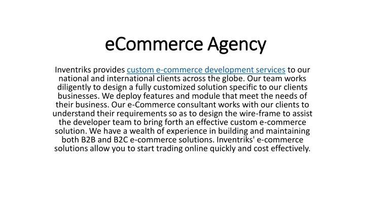 ecommerce agency ecommerce agency