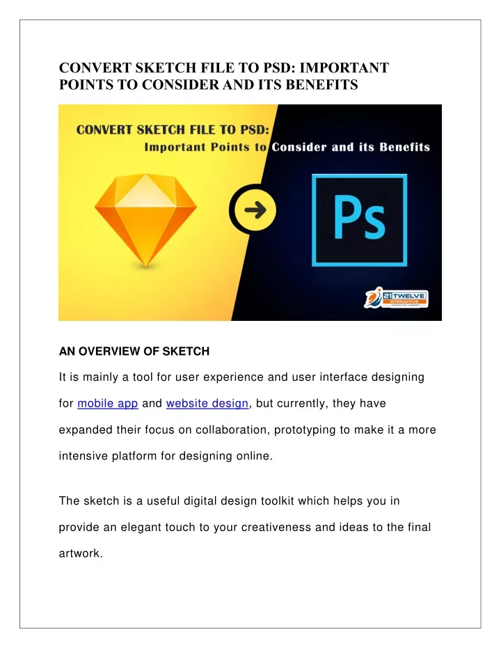 convert sketch file to psd important points