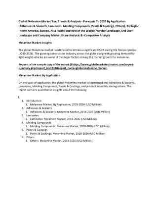 global melamine market size trends analysis