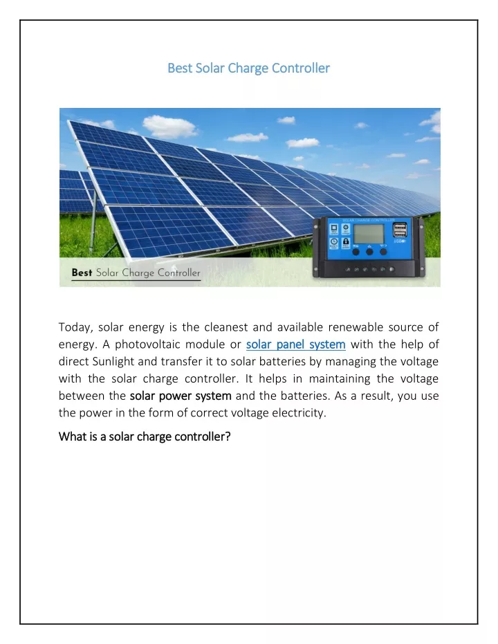 best best solar charge controller solar charge