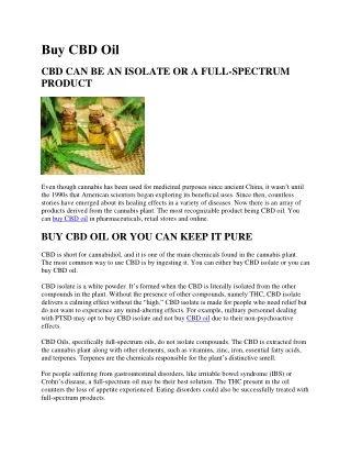 Buy CBD Oil