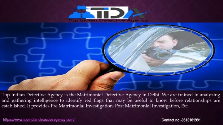 top indian detective agency is the matrimonial
