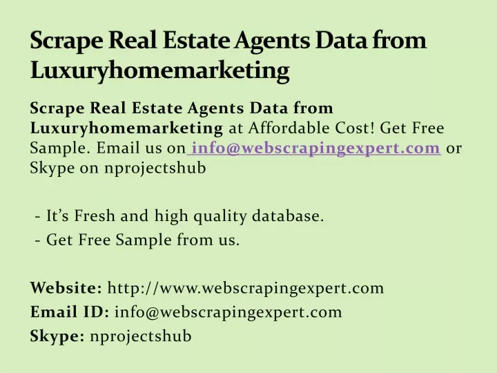 scrape real estate agents data from luxuryhomemarketing