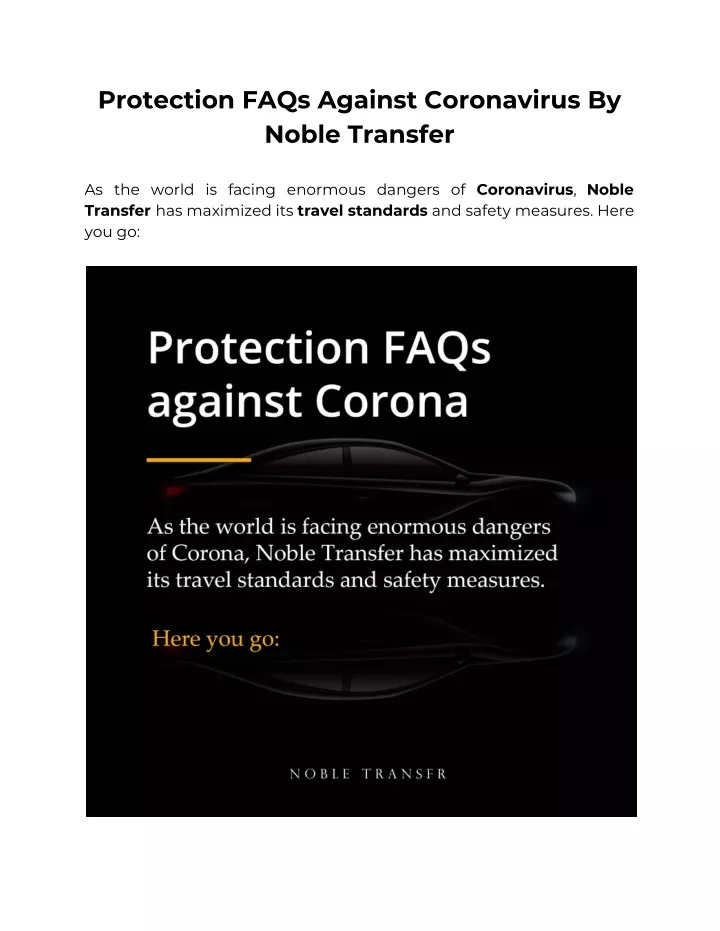 protection faqs against coronavirus by noble