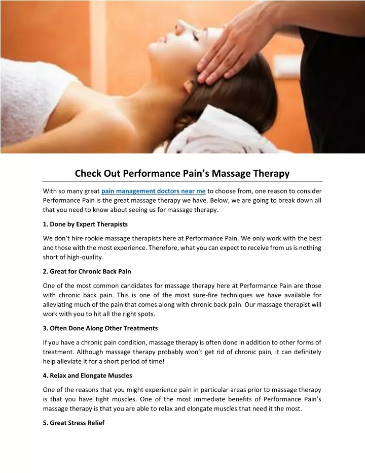 check out performance pain s massage therapy