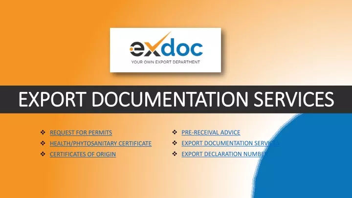 export documentation services