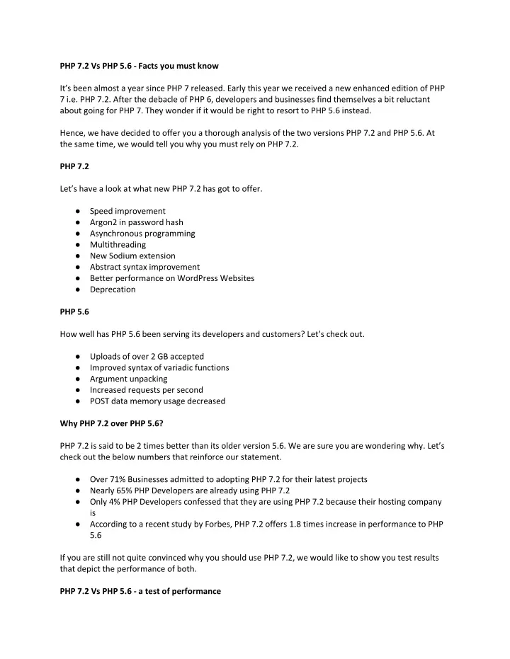 php 7 2 vs php 5 6 facts you must know it s been