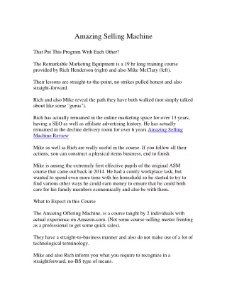 Amazing Selling Machine