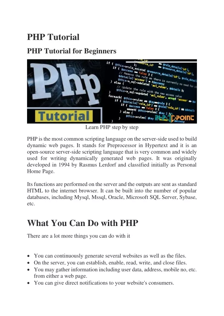 php tutorial