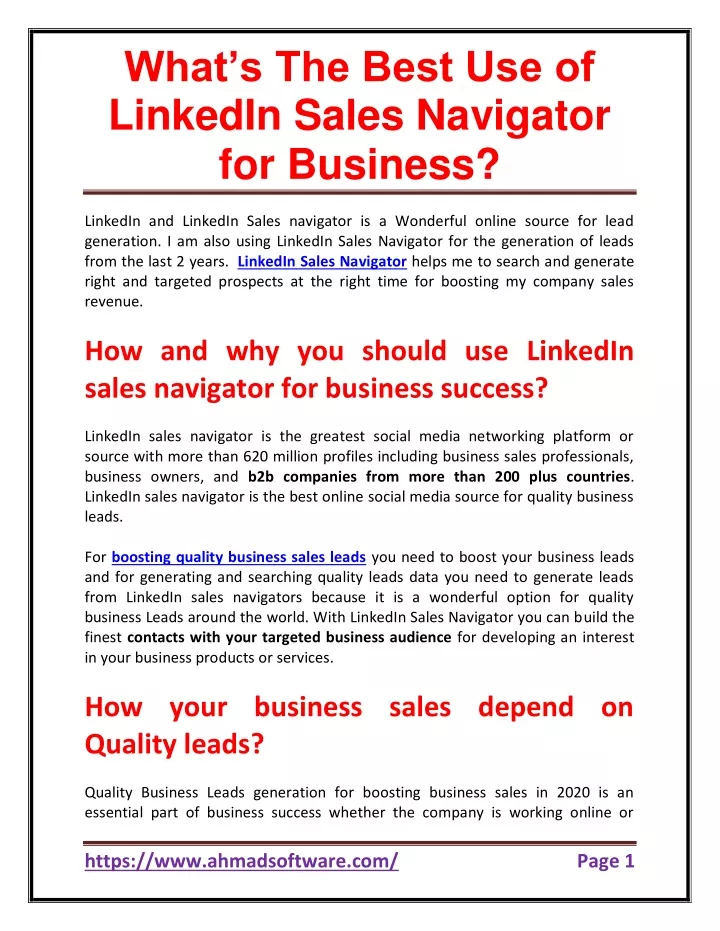 linkedin sales navigator presentation