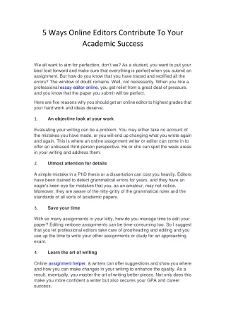5 ways online editors contribute to your academic
