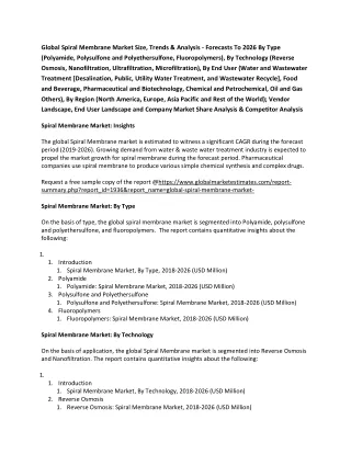 global spiral membrane market size trends