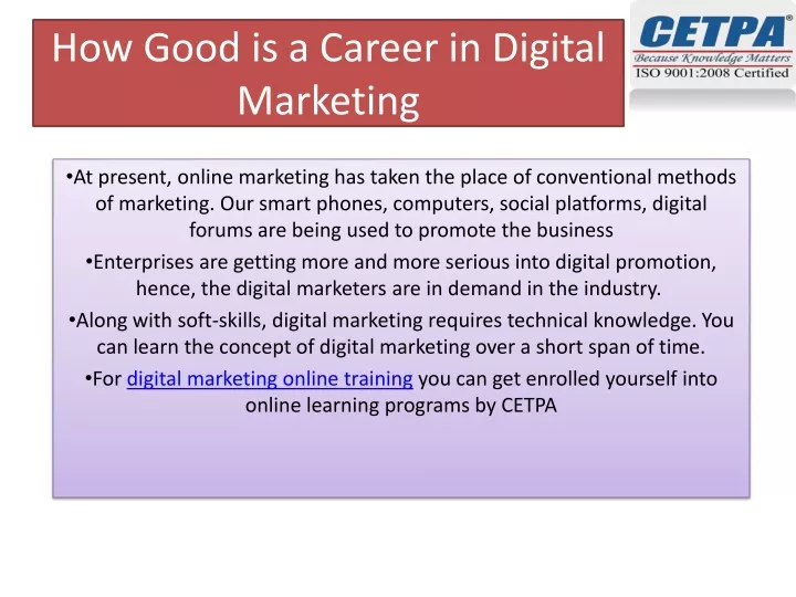 how good is a career in digital marketing
