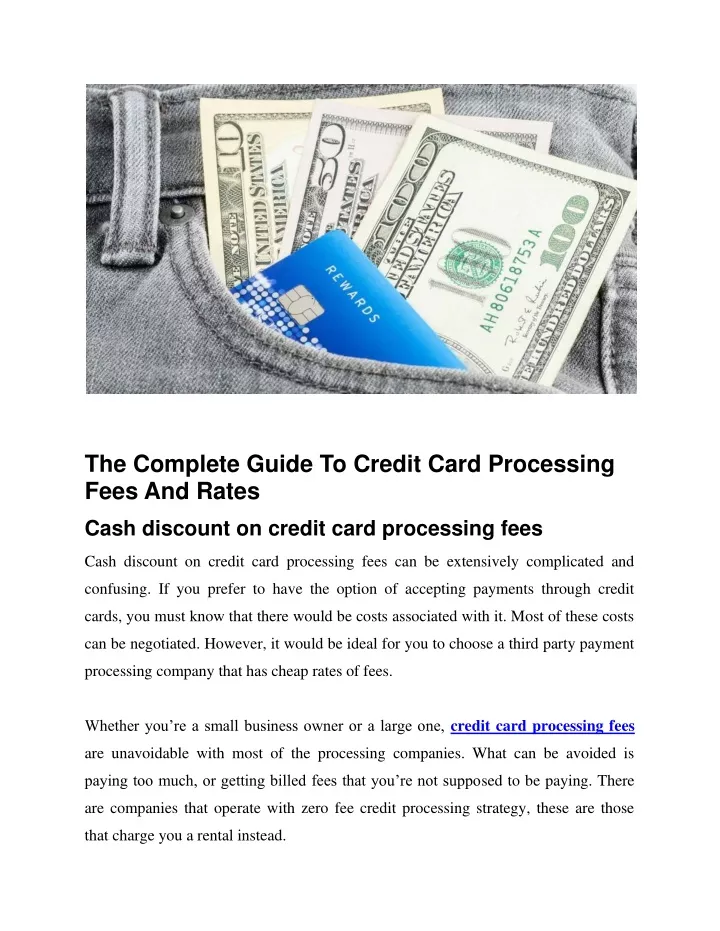 the complete guide to credit card processing fees