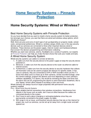 Home Security Systems: Wired or Wireless?