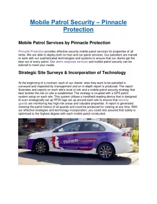 Why You Should Have Mobile Patrol Security in 2020
