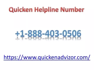 Quicken Support Phone Number  1(888)403-0506  Quicken Helpline Number