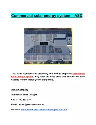 Commercial solar energy system – ASD