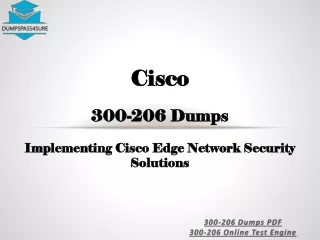 Cisco 300-206 Dumps | PDF Key To Success | {2020}