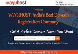 Domain Registration in India-Vayuhost