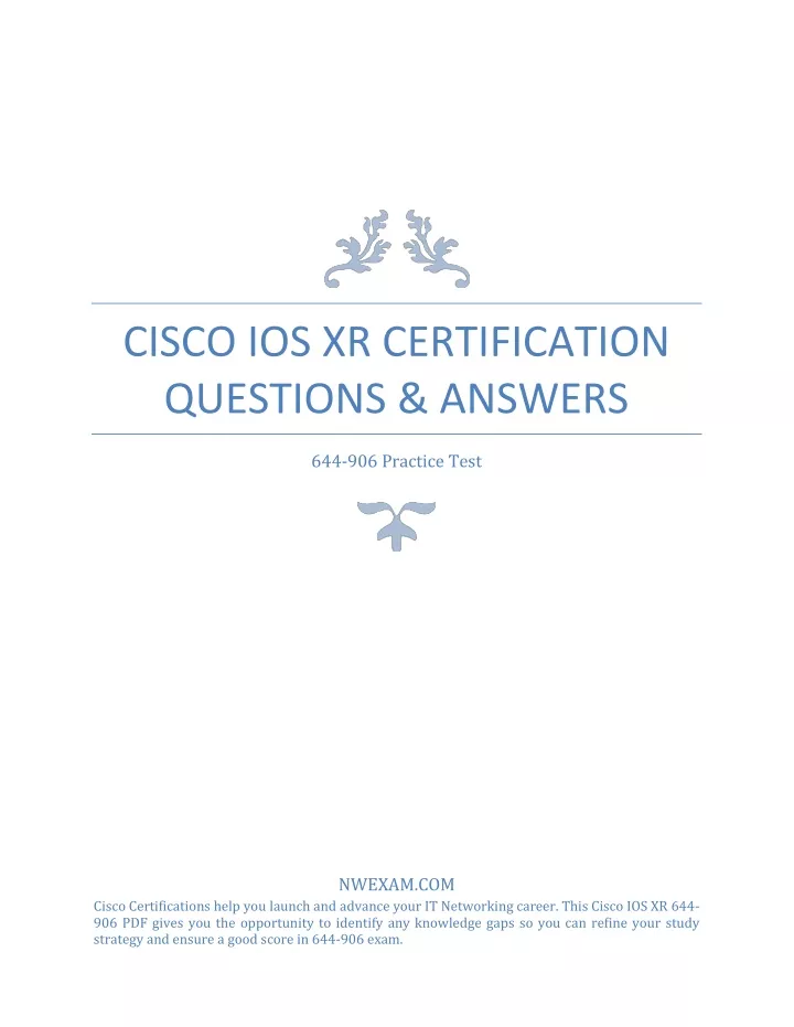 cisco ios xr certification questions answers