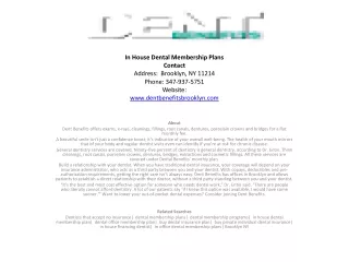 In House Dental Membership Plans