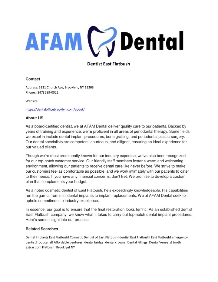 PPT Dentist East Flatbush PowerPoint Presentation, free download ID