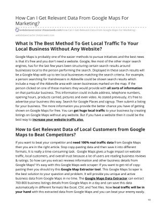 how can i get relevant data from google maps