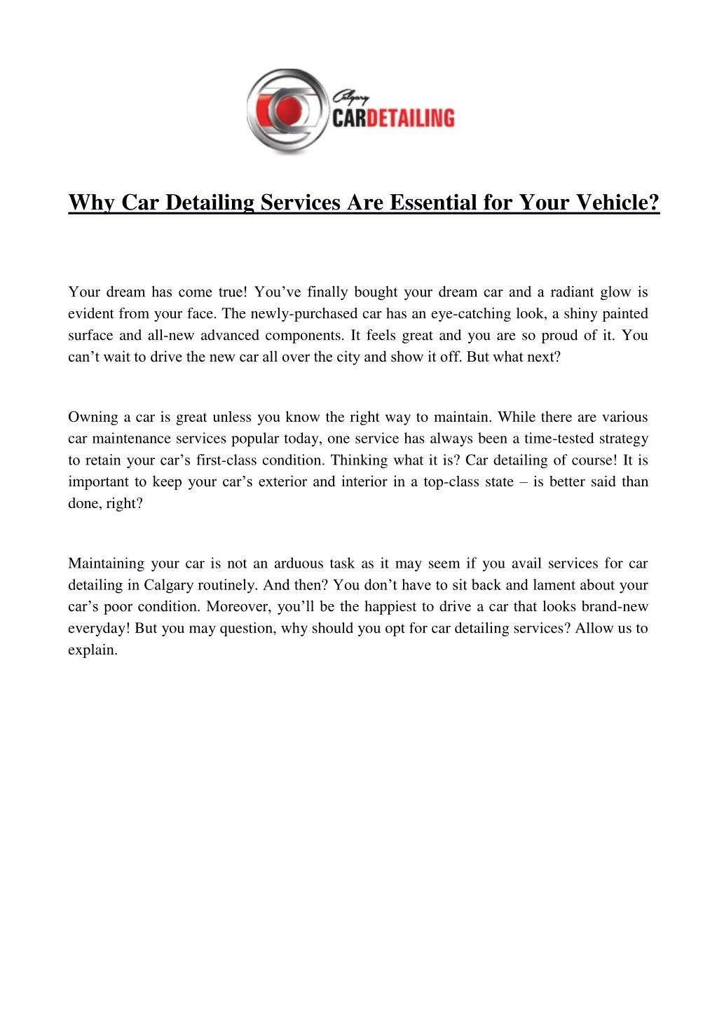 PPT - Why Car Detailing Services Are Essential for Your Vehicle ...