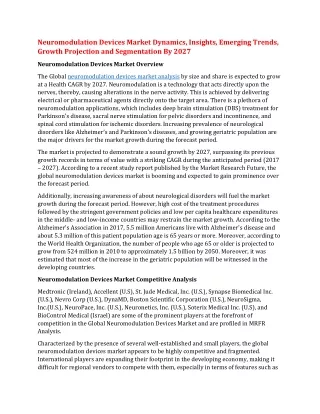 neuromodulation devices market dynamics insights