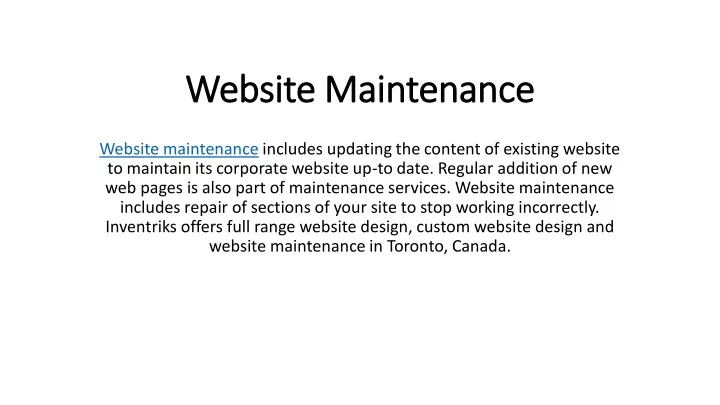 website maintenance website maintenance