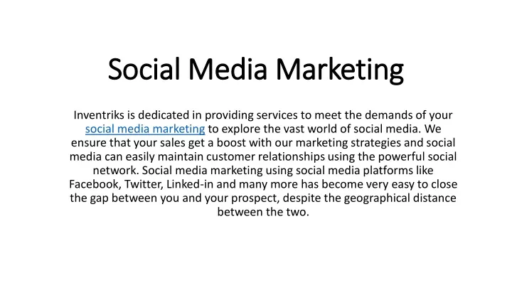 social media marketing social media marketing
